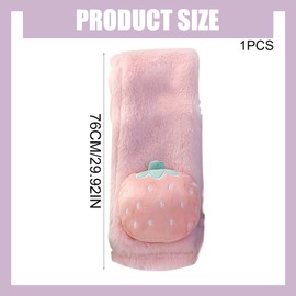 CutitiUU Plush Strawberry Children's Scarf,Cozy Plush Strawberry Scarf with Cross Design,Warm Plush Scarf,Kids Scarf,Winter Kids Plush Scarf Solid Baby Boys Girls Scarves,Soft Fluffy