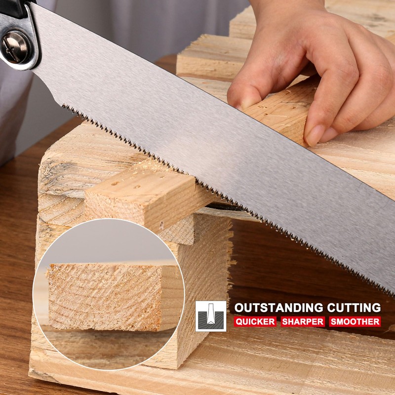 HAUTMEC Folding Japanese Pull Saw, 9-Inch Hand Wood Saw with