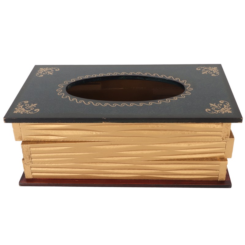 Book Tissue Box Cover Antique Rectangular Dispenser Napkin Holder for