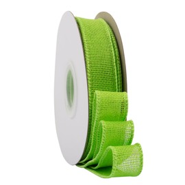 Ribbonitlux Apple Green Burlap Wired Ribbon, 1 inch x 20 Yards, Wired Edge Burlap Ribbon for Gift Wrapping, Big Bow, Wreath, and Christmas Tree Decoration