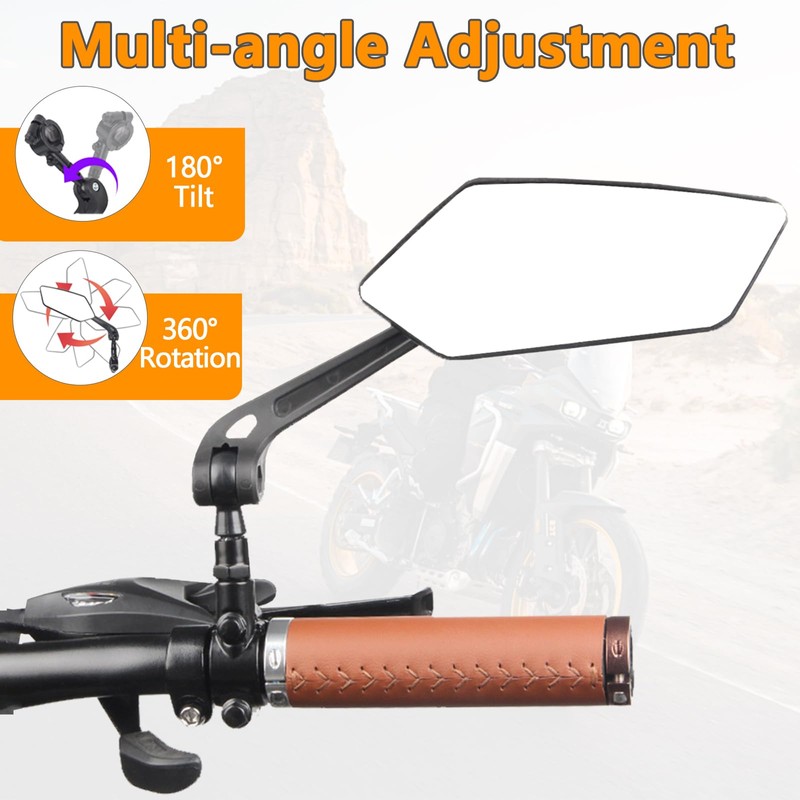 Foldable mirror for mountain bikes, 360-degree rotatable mirror, Bicycle Mirrors