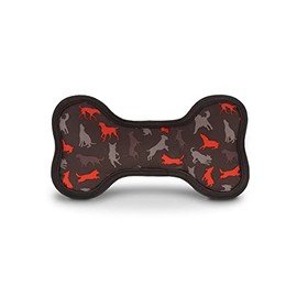 P.L.A.Y. Stuffed Dog Toys, ECO Bones - Extra Durable Squeaker Chew Toy, Great for Teething Puppies & Small, Medium, Large Dog Breeds - Machine Washable, Recycled Materials (Scout & About, Small)