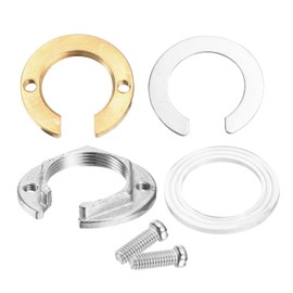 sourcing map 1 Pcs C Type Faucet Fixing Bracket, Open Faucet Horseshoe Lock Nuts Mounting Fittings Loose Faucet Repair Nut Durable Washers and Rubber Gasket, Brass