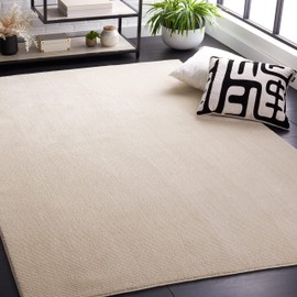 SAFAVIEH Revive Collection Area Rug - 6'7" x 9', Ivory, Solid Design, Ideal for The Living Room, Bedroom, Dining Room (REV102A-6)