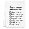 Things Cheese Will Never Do, Funny Kitchen Towels, Cotton Dish
