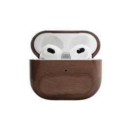 OAKYWOOD Walnut Headphones Protective Case Compatible with AirPods 3 Handmade from Real Wood and Coated with Natural Oils Fall Protection Compatible with Qi/Magsafe Chargers