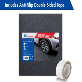 KITTRICH Vantage Car Garage Floor Mats with Anti-Slip Double Sided Tape, Automotive Surface Absorbent Oil Spill/Stain Protector Floor Mats, 7.5FT x 17FT