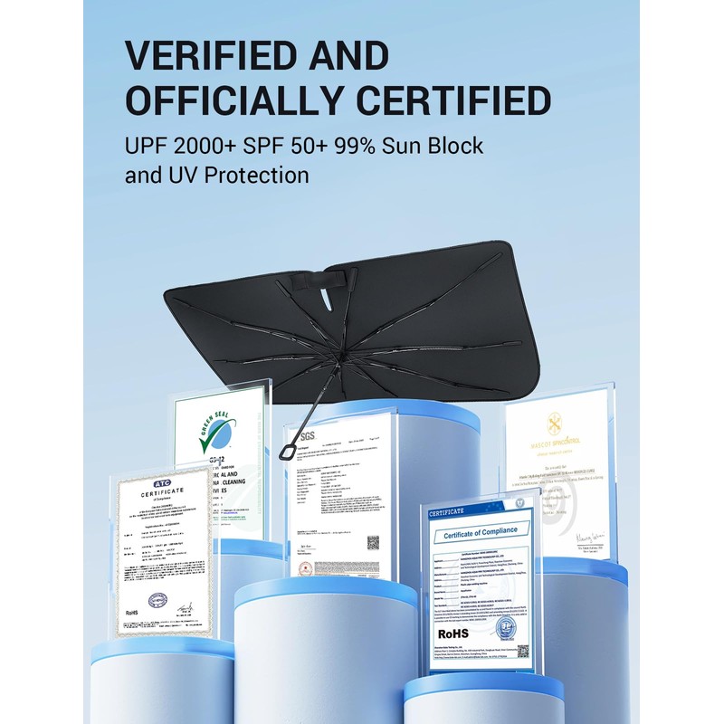 Proadsy Windshield Sun Shade Umbrella for 2022-2025 Hyundai Tucson Foldable