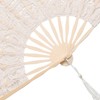 BABEYOND Cotton Lace Folding Handheld Fan Embroidered Bridal Hand Fan