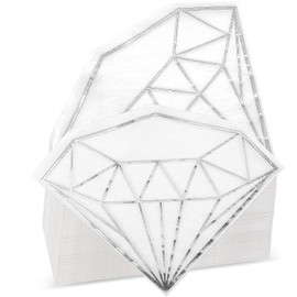 Epakh 80 Servilletas de Cóctel y Bebidas Elegantes con Forma de Diamante para Bodas y Cumpleaños Servilletas de Mesa de Papel Blancas Decoración de Bodas Decoración de San Valentín, 15.7 x 15.7 cm