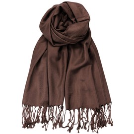 NYFASHION101 Women's Fabulous Plus Size Soft Pashmina Viscose Scarf Shawl Wrap, Chocolate Brown #7