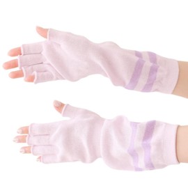 Ave UV Gloves, Made in Japan, Easy to Put on and Take off, Women's, Loose, 2 Types (Long Arm Cover) (Short Length, Fingertips, UV Protection, Toray Cool Lab, Miracre), Acrylic, Cotton, Gift Present,