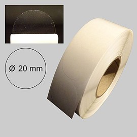 Sealing Labels on Roll Transparent Diameter 20 mm Pack of 2,000 (1)