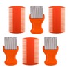 HESSION 6 Pack Flea Lice Combs Removal Dandruff Comb with