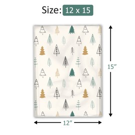 12x15 (50) Christmas Tree Fir Trees Designer Winter Poly Mailers Self Sealing Waterproof Shipping Envelopes Holiday Premium Printed Bags For Small Businesses
