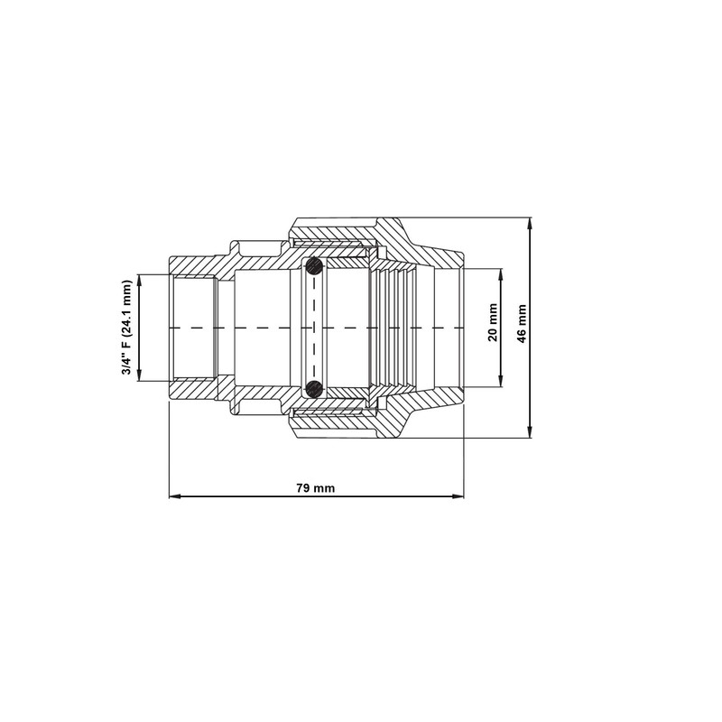 BFG MDPE Fitting für Wasserrohre, 2er Pack, Adapter 20mm x
