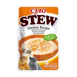 INABA INABA Ciao Stew Katzenfutter Nass 86% Feuchtigkeit und Vitamin E, Premium Katzensuppe mit Huhn 40 g (1er Pack), 100% nat??rliches Fleisch, Getreidefrei, Zuckerfrei