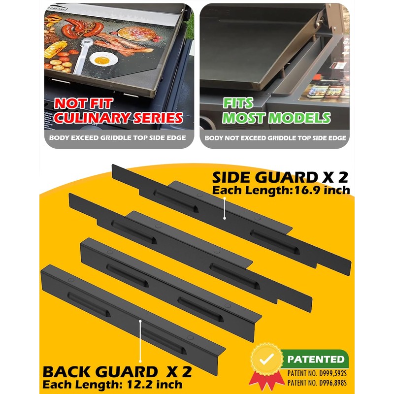 Upgraded Magnetic Wind Guards for Blackstone 28XL Griddle, Fit with