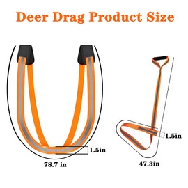 CSTHEN Deer Drag Strap and Harness, Heavy Duty Deer Dragging Rope with Reflective Strip, Soft Handle and Widen Shoulder, Hunting Gear Strap, Gift for Hunters