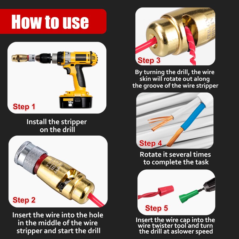 Wire Stripper for Drill,Wire Twister Tool for Drill,2024 Wire Wtripping