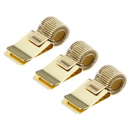 PATIKIL 3Pcs Pen Holder Clips, Metal Pen Clip Holder Adjustable Loop Pen Pencil Organizer with Single Spring Loop for Notebook, Clipboard, Gold Tone