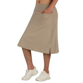 beroy Women Skirted Shorts for Women,Skorts Skirts Athletic Skirt with Shorts（L Khaki）