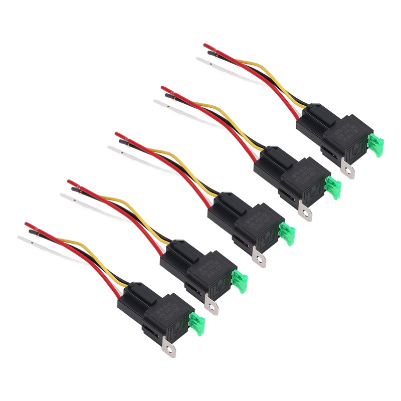 5Pcs Automotive Relay 12V DC 30A 4 Pin 4 Wire