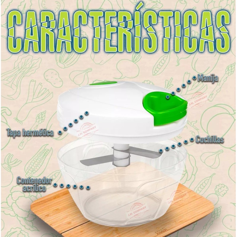 J.H. Company Cortador Para Verdura Manual Picador Alimentos Cocina 9389