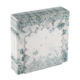 SiliFine 1 Pcs Scalloped Napkin Holder Clear Acrylic Cocktail Napkin Holder for Table Bathroom Kitchen Dining Room Organizer for Weddings Hotels Restaurant Party