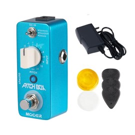 MOOER Guitar Pitch Box Harmony, Pitch Shift, Detune Pedal with Pedalboard Footswitch Toppers, Guitar Picks, 9V 300mA Power Supply