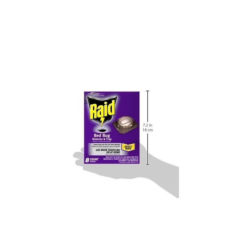 Raid Violet Bed Bug Detection Traps 8 Count Indoor Travel