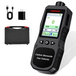 ZYKYCX Portable Carbon Monoxide Detector, Rechargeable CO Detector, 0-1000 PPM, Carbon Monoxide Meter with Sound, Light, Vibration Alert, CO Gas Monitor for Travel, Home & Industrial Use