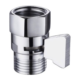 Shower Flow Control Valve, APLusee Brass Water Pressure Regulator with On Off Adjustable Switch Lever for Universal Shower Head and Arm, Chrome