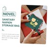 LALAFINA 5pcs Sanitary Napkin Storage Bag Pattern Pouch for School