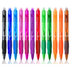 BAYTORY 12Pcs Colored Erasable Gel Pens, Fine Point 0.5 mm, Assorted Colors Ink Rub Out Pen, Writhing Comfortable to Use for Taking Marking Planner Crossword Puzzles (Multicolor)