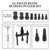 12pcs Blind Hole Bearing Puller Set Internal Bearing Extractor Puller