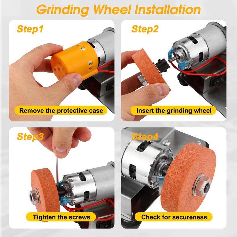 Mornajina Mini Belt Sander for Knife Making, 15 Degree Electric