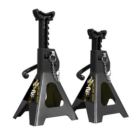 YELLOW JACKET Jack Stands 2 Ton with Double Locking for Lifting Car SUVS, 4400 lb Capacity, Heavy Duty Steel, 1 Pair, Black