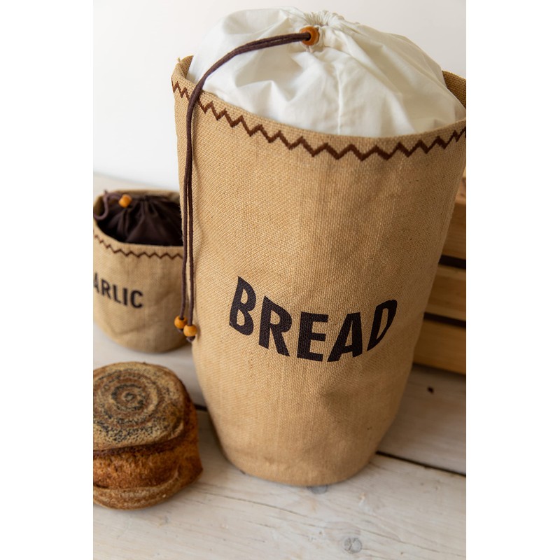 KitchenCraft Natural Elements Ecological Bread Bag with Drawstring, Jute 100%
