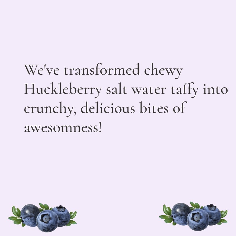 Freeze Dried HUCKLEBERRY Salt Water Taffy Candy - 2 oz