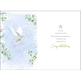 Jonny Javelin Confirmation Day Congratulations Card for Men or Boys - Confirmation Congratulations Card with White Dove Design and Embossed Foil Details