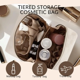YDR Makeup Bag Small Capacity Lipstick Organizer Portable Travel Toiletry Bag PU leather Portable Makeup Case(Cosmetic-1-Pink)