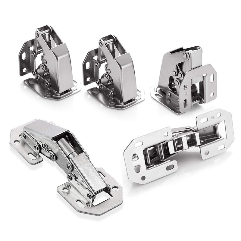 8 x Screw-On Hinges with Spring Opening Angle 90° Cupboards