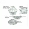 Foldable Wire Mesh Basket for Steaming, Rinsing, Straining, and Frying,