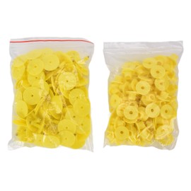 100PCS Animal Round Ear Tags Easy to Distinguish and Use Number Livestock Ear TagsYellow