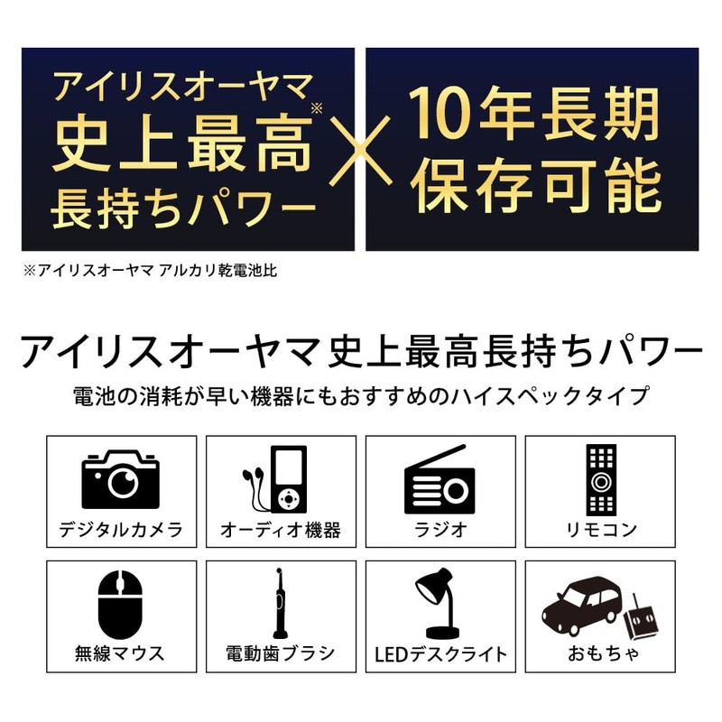 Iris Ohyama LR03BP/20P AAA, Alkaline, Pack of 20, Long Life,