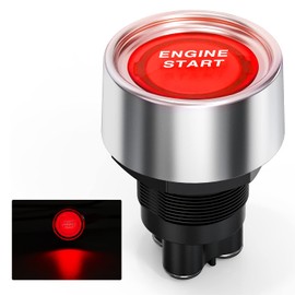 Nilight Start Engine Button 12V DC 50A SPST on Off Momentary Switch Red Car Start Engine Button Stater Push Start Ignition Switch for Racing Sport Cars Trucks, 2 Years Warranty