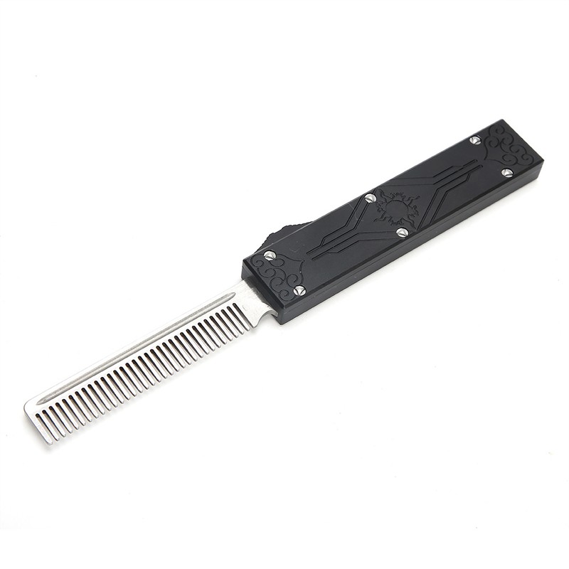 Stainless Steel Spring Comb Hair Beard Folding Pocket Comb Hairdressing