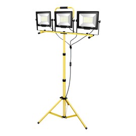 YOJZMA 30000 Lumens LED Construction Spotlight 300W LED Work Light with Stand 2 m Telescopic Tripod and 5m Cable 6000K floodlight for workshops garages Gardens Construction Site Outdoor Lighting