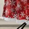Mnsruu Round Tablecloths, Red Pattern with Snowflakes, Flower, Decorative Tablecloth